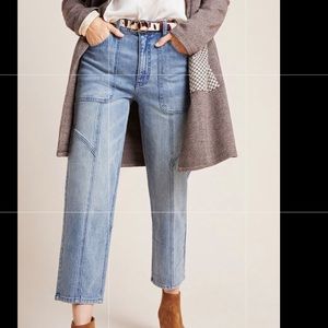 Pilcro High-Rise Seamed Straight Leg Jeans